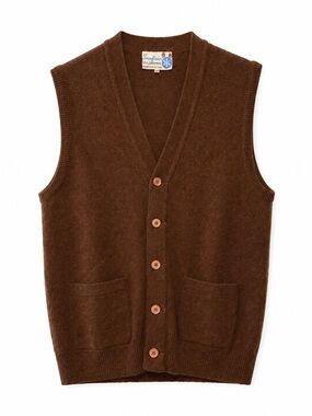 Vintage Snowflakes 100% Lambswool Button Front Vest